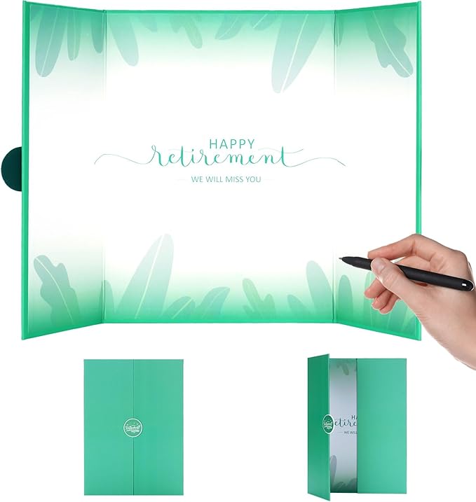 Green Retirement Party Decorations - Retirement Signing Board Guest Book Alternative | Officially Retired Gift for Men & Women | Farewell Party Supplies