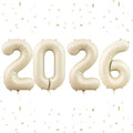 2026 Balloons Beige,40Inch Cream Huge Foil Number 2026 Balloons Nude for Happy New Year Eve Graduation Decorations