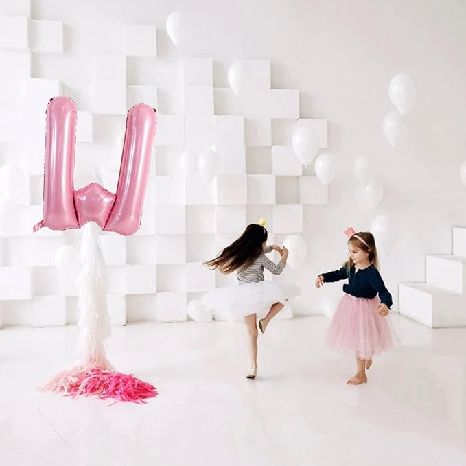 TONIFUL 40 Inch Large Pink Letter W Balloons Giant Foil Mylar Alphabet Balloon for Birthday Party Anniversary Baby Shower Wedding Supplies Decorations