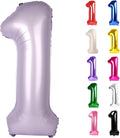 Lilac Number 1 Balloon for First Birthday 40 Inch, Lavender 1st One Number Balloons Birthday Decorations for Girl Boy Toddler Baby