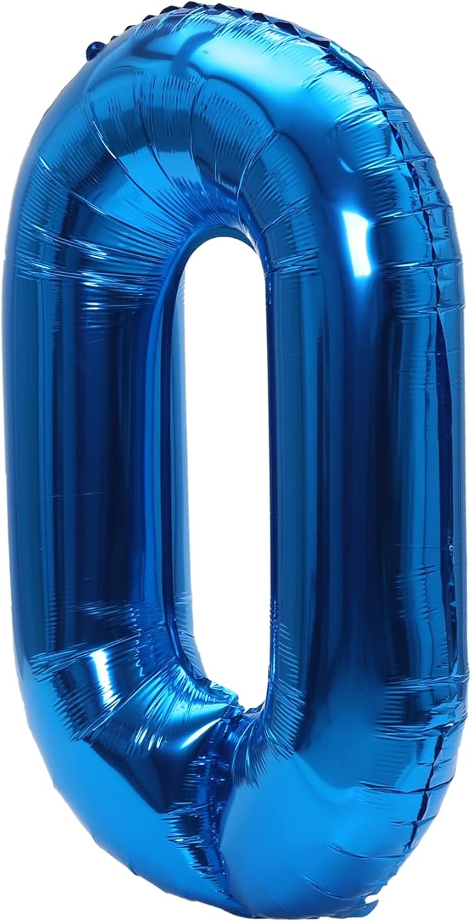 YPSelected 32 Inch Large Foil Helium Number Balloon Birthday Wedding Party 0-9 (Blue, 0)