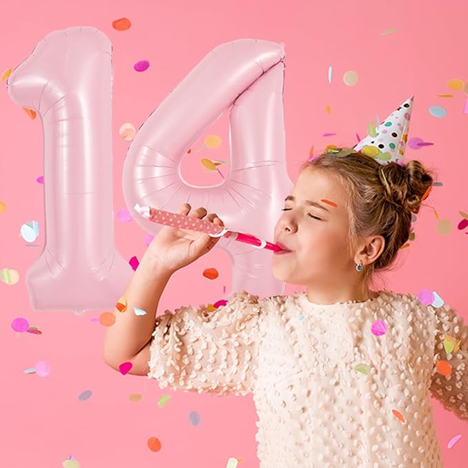TONIFUL 40 Inch Pastel Pink Number 4 Balloon Balloon Big Pink Digital 4 Balloon for Girl's Birthday Party Wedding Bridal Shower Engagement Anniversary Photo Shoot Supplies