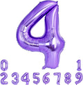 TONIFUL 40 Inch Purple Large Numbers Balloon 0-9 Birthday Party Decor,Foil Mylar Big Number Balloon Digital 4 for Birthday Party,Wedding, Bridal Shower Engagement Photo Shoot, Anniversary