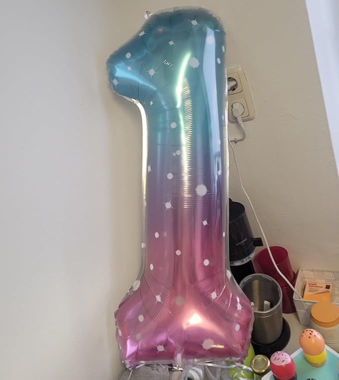 2 Numbers Balloon 40 Inch Pink Purple Blue Two Balloon Number Birthday Decor, 2nd 12 21st Party Celebration Decorations Graduations Wedding Baby Shower