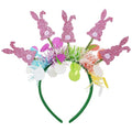 Easter Headbands for Women - Pink Glitter Easter Bunny Headband - Bunny Ears Headbands for Easter Party Decorations - Easter Women Costume Accessories