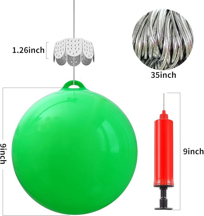 YONTUS 9 Inches Blow up Christmas Ornaments, Inflatable Christmas Balls Outdoor, Christmas Decorations for Porch (8 Pcs)
