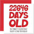 62nd Birthday Card for Men Women Him Her - 22646 Days Old - Funny Sixty-Two Sixty-Second Happy Birthday Card for Brother Sister Grandma Grandpa Mom Dad, 5.7 x 5.7 Inch Humor Joke Greeting Cards