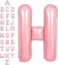 SUWEN 40 Inch Pink Large H Letter Balloons Big Foil Helium Letter Balloons A-Z Jumbo Mylar Happy Birthday Party Decorations for Girl Anniversary Party Supplies