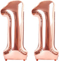 Rose Gold Number 11 Balloon 40 inch, 11 Number Balloons, 11th Birthday Decorations for Girls Boys, 11 Year Old Rose Gold Party Supplies