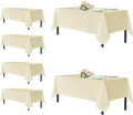 sancua Rectangle Tablecloths for 8 Foot Tables, 6 Pack - Washable Polyester Fabric Table Cloth for Wedding Party, Birthday, Banquet Reception, 60x120 Inch, Beige