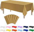 Kopokita 6PCS Gold Plastic Tablecloths 54 x 108 Inch, Disposable Table Cloths Rectangle Party Table Covers
