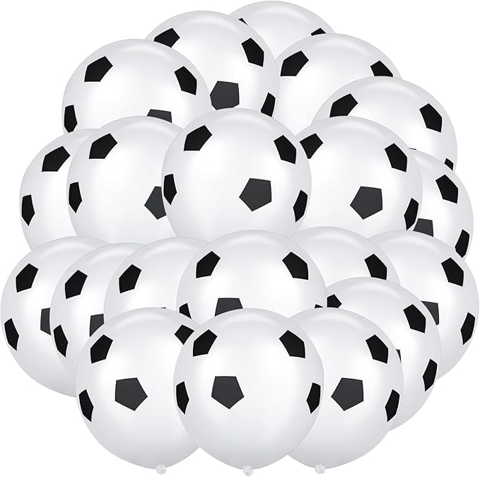 Ainiv 20 PCS Soccer Balloons, Football Theme Party Supplies Balloons, Football Pattern Ballons for School Sports Meeting Gaming Football Lover Boys Girls Kids Birthday Decor, Party Bag Fillers