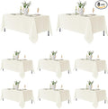 Fitable 8 Pack Table Cloth Rectangle Table: Stain and Wrinkle Resistant Tablecloth Rectangular, Washable Polyester Tablecloths for Wedding Party Dining Banquet Event Catering(Ivory, 70x120 Inch)