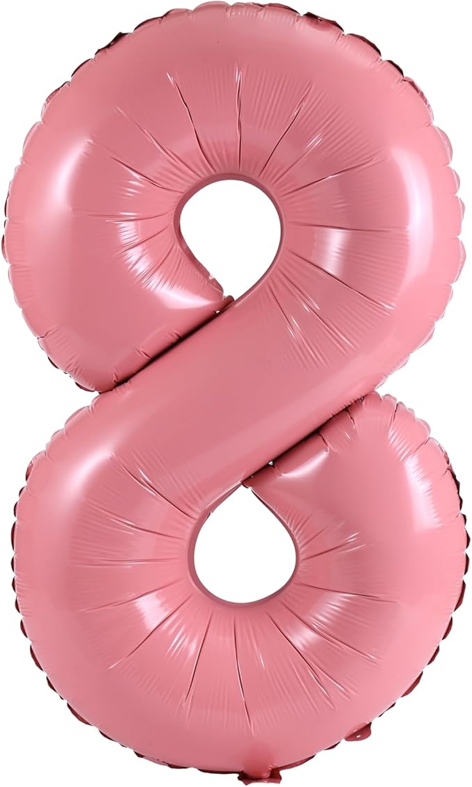 40 Inch Large Foil Helium Number Balloon Birthday Wedding Party 0-9 (Baby Pink, 8)