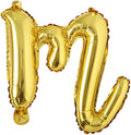 18 inch Gold DIY a-z Handwriting lowercase letters name Foil balloon Letter character birthday Wedding party decoration Balloon (18 inch Gold m)
