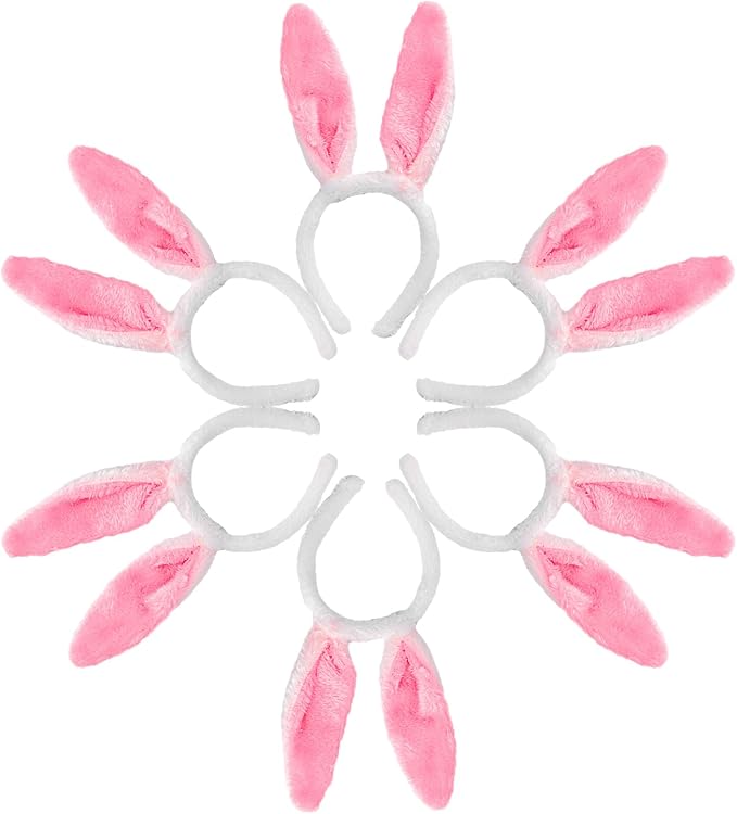 Max Fun 16Pcs Easter Bunny Ears Headband Rabbit Ears Headband Easter Plush Bunny Headband for Kid‘s Easter Party Favors