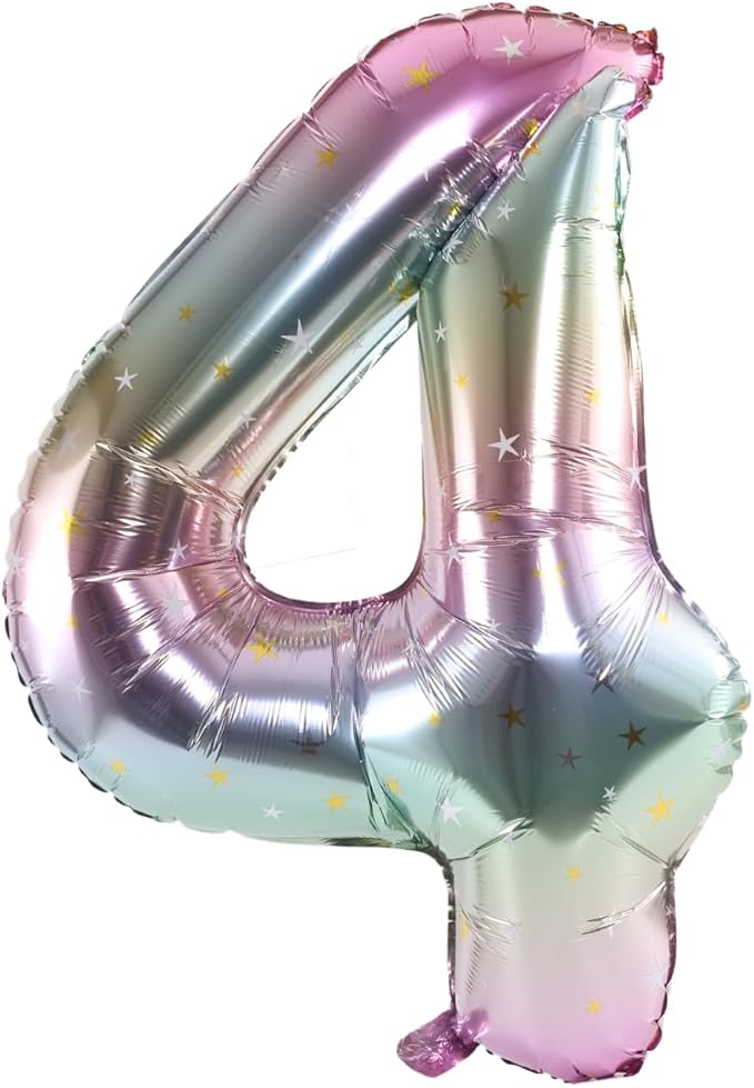 40 Inch Large Foil Helium Number Balloon Birthday Wedding Party 0-9 (Pastel, 4)