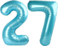 40 Inch Light Blue Number 27 Digital Balloon,Jumbo Mylar Foil Helium Balloon for 27 Balloons for Birthday Party,Wedding Anniversary Party Decorations