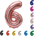 YPSelected 32 Inch Large Foil Helium Number Balloon Birthday Wedding Party 0-9 (Rose Gold, 6)