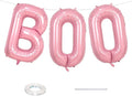 Biapian 40 Inch Halloween Boo Balloons, Giant Pink Boo Balloon Banner Set, 3 Pcs Psatel Foil Boo Letters Balloons Bunting Kit for Girls Horror Spooky Theme Halloween Birthday Party Decoration