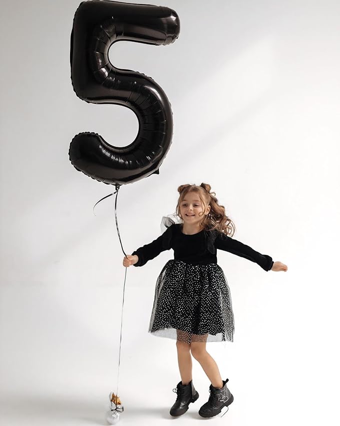 16 Balloon Number, Black Number 16th Birthday Balloons 40 Inch, Sweet 16 Years Old Black Birthday Decorations for Boys Girls, 16th Anniversary Decorations