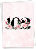 NobleWorks - 102th Milestone Birthday Greeting Card with 5 x 7 Inch Envelope (1 Card) Floral Age 102 C8268MBG