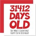 Stuff4 86th Birthday Card for Men Women Him Her - 31412 Days Old - Funny Adult Eighty-Six Eighty-Sixth Happy Birthday Card for Grandma Grandpa Gran Mom Dad, 5.7 x 5.7 Inch Humor Joke Greeting Cards