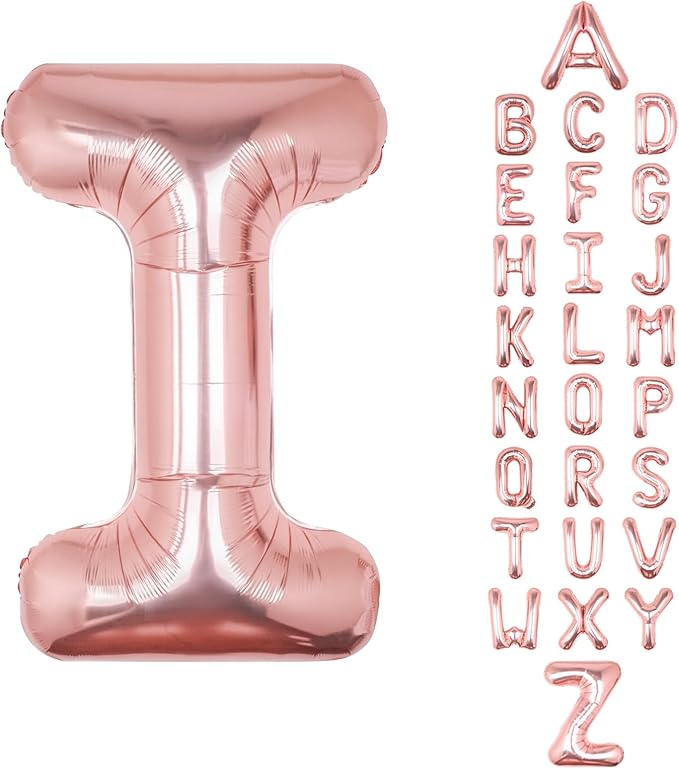 Letter Balloons 40Inch Large Giant big Foil Mylar Rose Gold Balloons I for Birthday Party Decorations