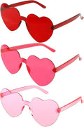 Valentines Day Heart Sunglasses, Heart Shaped Sunglasses, Rimless Sun-glasses, Red Pink Colored Glasses, Heart Glasses, Heart Sunglasses for Women, Party Glasses, Valentines Day Decorations
