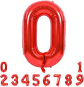 TONIFUL 40 Inch Red Large Numbers Balloons 0-9, Number 0 Digital 0 HeliumFoil Mylar Big Number Balloons for 2026 Mother's Day New Year Eve Graduation Valentine's Day Birthday Party Anniversary Party