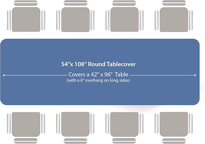 Blue Disposable Plastic Tablecloth for Rectangle Tables (12 Pack) Premium Decorative Table Cloths for Parties, Events & Weddings, Indoors & Outdoors, 54 x 108 inches, Plastic Table Cover