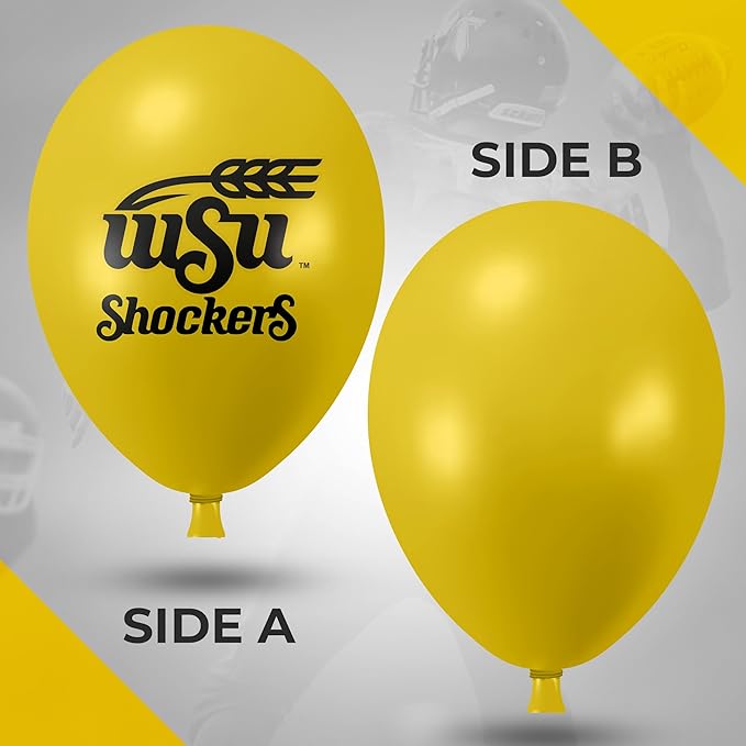Wichita State Shockers Balloons 10 Pack 11" Official Licensed Logos, Helium Quality Latex Balloons, Perfect for College Football Team Celebration, Decorated Front and Back by Westrick