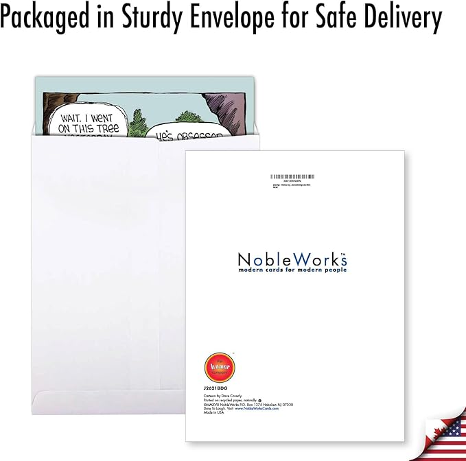 NobleWorks - 1 Big Funny Birthday Card Cartoon (8.5 x 11 Inch) - Jumbo Comic Humor, Group Greeting Card with Envelope - Ipeed App J2621BDG