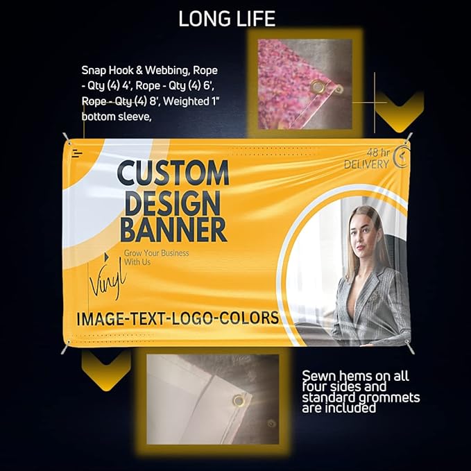Custom Happy Birthday Vinyl Banner Sign, Personalized Party Backdrop, Gift, and Decoration - From NiceMemoryLLC. (Style-08)