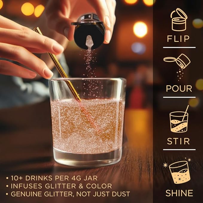 Brew Glitter Edible Glitter for Drinks, Cocktails, Beer, Garnish & Beverages (Copper, 4 Grams)