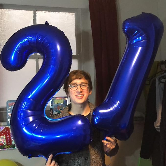 Big Number Balloon 40 Inch, Large Foil Number Balloons, Number Balloons for Women Men Child Birthday Party, Number 2 Night Blue Balloon Anniversary Graduations Decorations