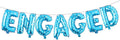 16 inch multicolored Engaged AF Balloon Letters Banner Engagement Party Decorations Supplies (ENGAGED Blue Star)