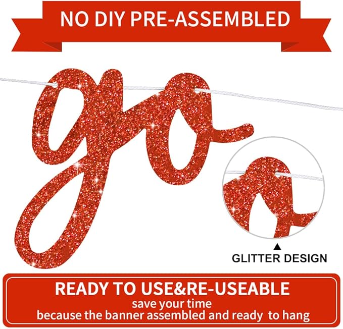 BEISHIDA Go Shawty It's Your Birthday Banner NO DIY Hip Hop Theme Happy Birthday Banner Pre-Strung Rap Theme Happy Birthday Sign for Man Women birthday Party Supply Glitter Red