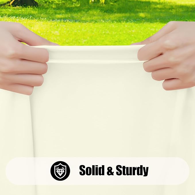 Smiry 2 Pack Rectangle Picnic Table Cloth, Waterproof Elastic Fitted Tablecloths, Washable Polyester Rectangular Patio Table Cover for Camping, Indoor and Outdoor (Beige, 30"x60")