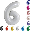 YPSelected 32 Inch Large Foil Helium Number Balloon Birthday Wedding Party 0-9 (Ivory, 6)