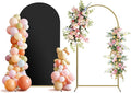Arch Backdrop Stand and Cover Set, Metal Balloon Arch Backdrop 7.2ft, Gold Arched Stand Frame for Wedding, Parties,Birthday, Backdrop Decorations (Black,7.2ft)