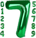 40 Inch Number 7 Balloon, 6 7 Birthday Decorations, Dark Green Seven Birthday Decor, 7 17 27 70 Year Old Balloon Number for Engagement, Wedding, Graduations