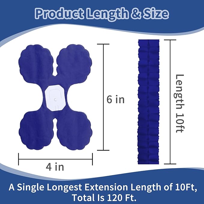 Blue Yellow Graduation Decorations 2026 - Blue White Streamers Garland Birthday Party Decor, 4-Leaf Clover Backdrop Paper Banners Streamer for Men Boy Fathers Day Party Decoration Supplies Garsellen