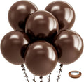 Bezente Brown Balloons 18 Inch - 30 Pack Large Thick Brown Balloons Big Round Dark Brown Latex Balloons for Thanksgiving Birthday Bridal Shower Graduation Anniversary Party Decorations