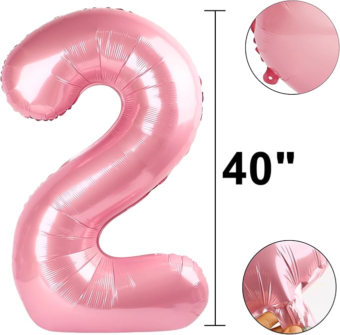 40 Inch Pearlescent Pink Number 24 Balloon Number 24 Balloon 40 Inch, 24th Birthday Party Decorations for Boy or Girl Huge Mylar Anniversary Party Supplies