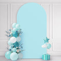 Ledido Wedding Arch Backdrop Cover 7.2FT Arch Covers Fitted Stretchy Spandex Round Top Stand Backdrop Cover for Wedding Banquet Ceremony Birthday Party Baby Shower Event Decoration,Light Blue