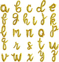 TONIFUL 52 Pcs 16 Inch Gold Cursive Letter A-Z Balloons,Cursive Custom Phrase Foil Alphabet DIY Personalized Phrase Banner for Birthday Anniversary Celebration Graduation Party Supplies Decor
