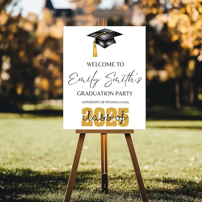 Graduation Party Welcome Sign, Photo Graduation Poster, Greenery Grad Poster, Grad Party Decorations, Senior 2025 2026, Class of 2025 Welcome Board,Custom Grad Celebration Sign, Graduates, Canvas 4