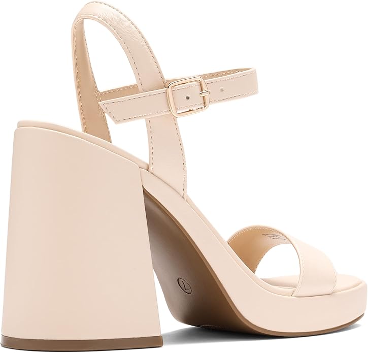 DREAM PAIRS Heels for Women Block Chunky Platform High Heels Open Toe Fashion Wedding Party Evening Prom Dance Ankle Strap Dress Pump Sandals Shoes