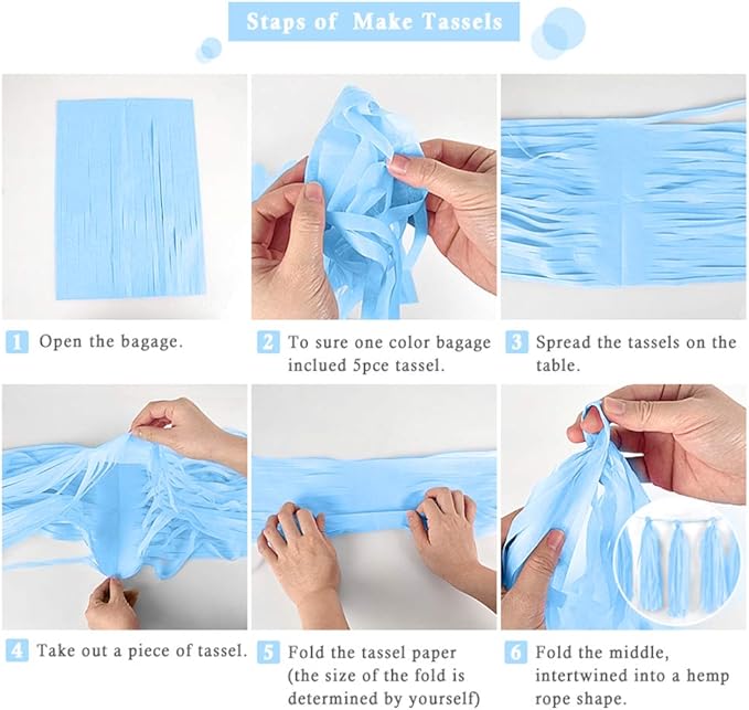 Tissue Paper Tassel DIY Hanging paper decorations Party Garland Decor for Party Decorations Wedding,Festival,Baby Shower Decoration 35c m20PCS